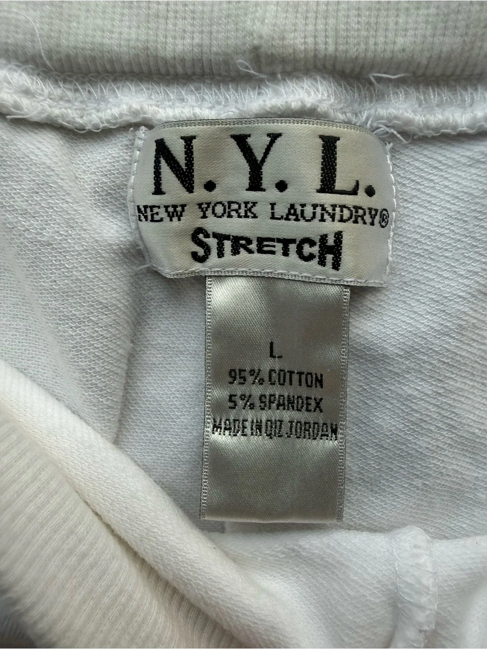 N.Y.L. New York Laundry White Cargo Sweatpants Size Large Cotton Stretch